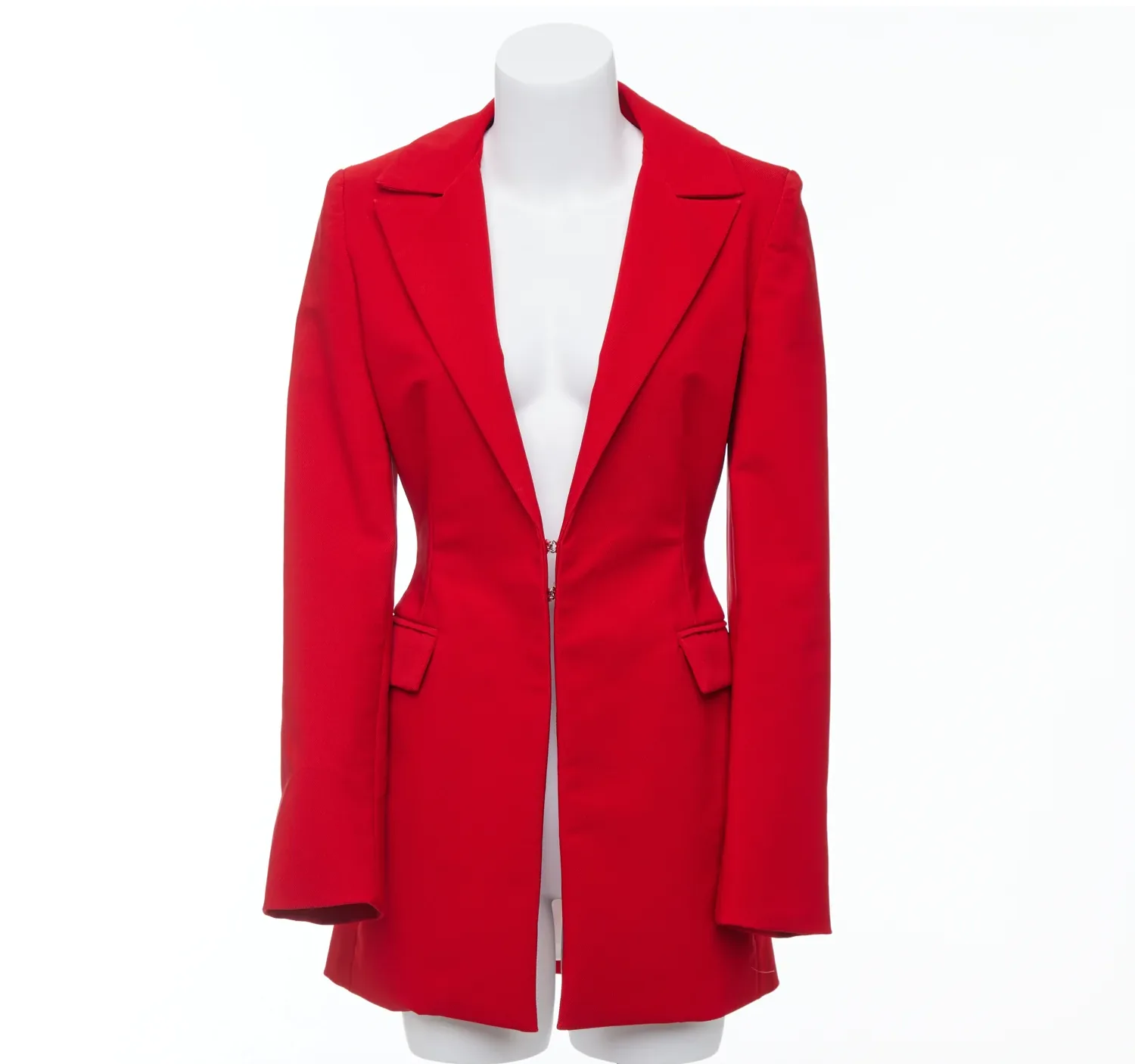 Ghost mannequin service — red garment on mannequin before editing
